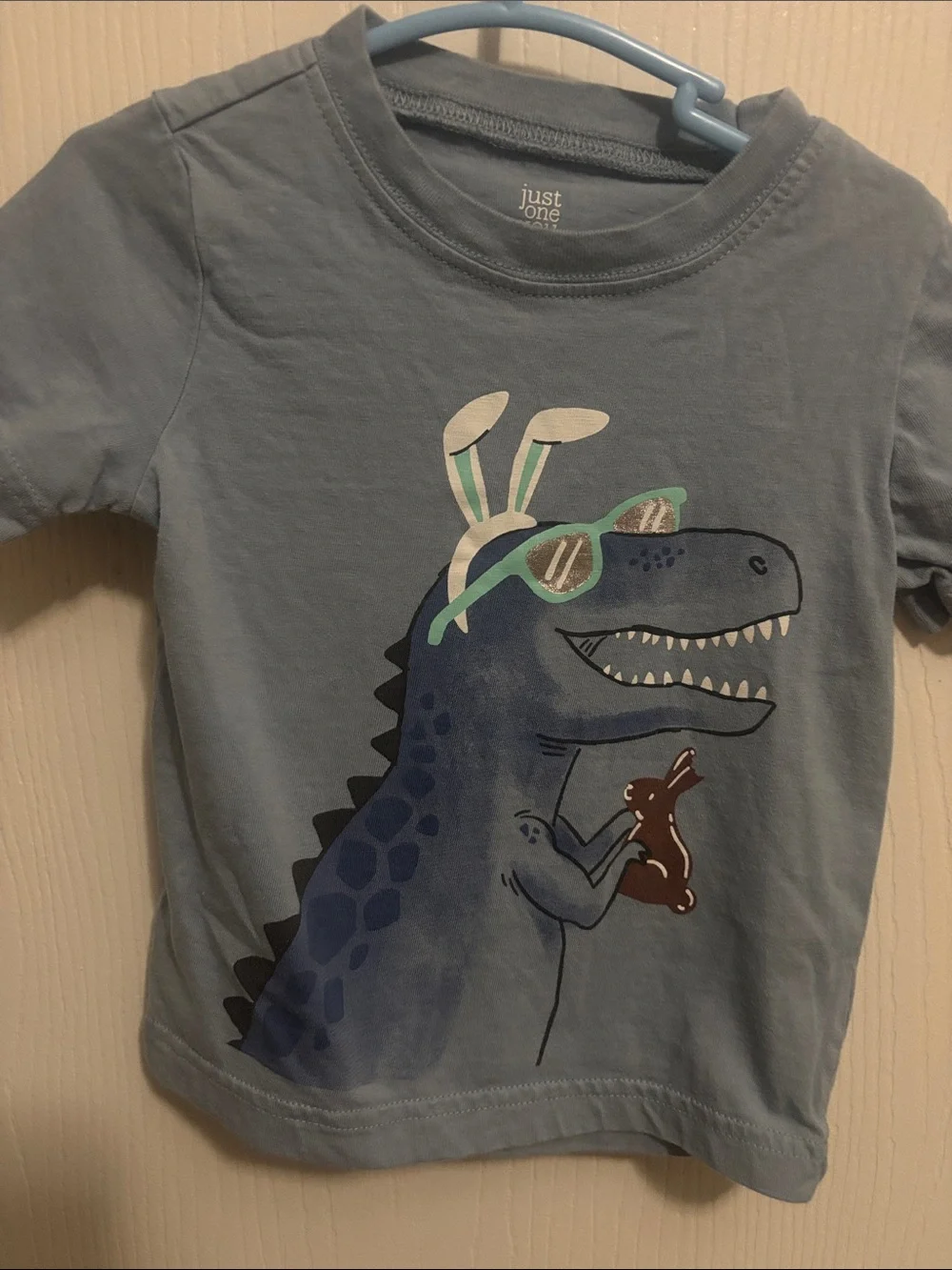 Blue Dinosaur Easter Tee